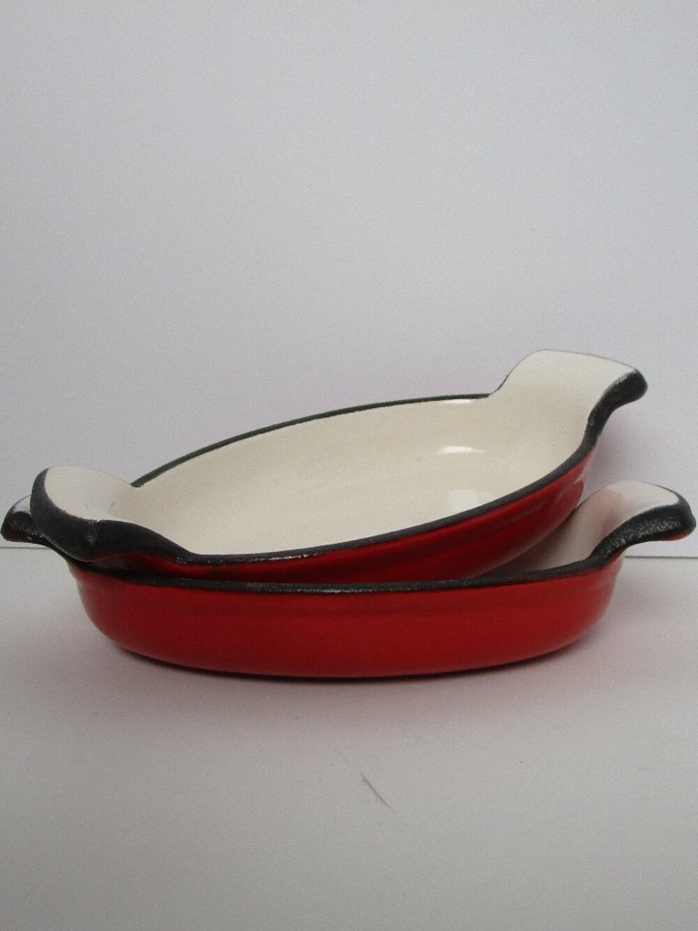enameled cast iron au gratin pans